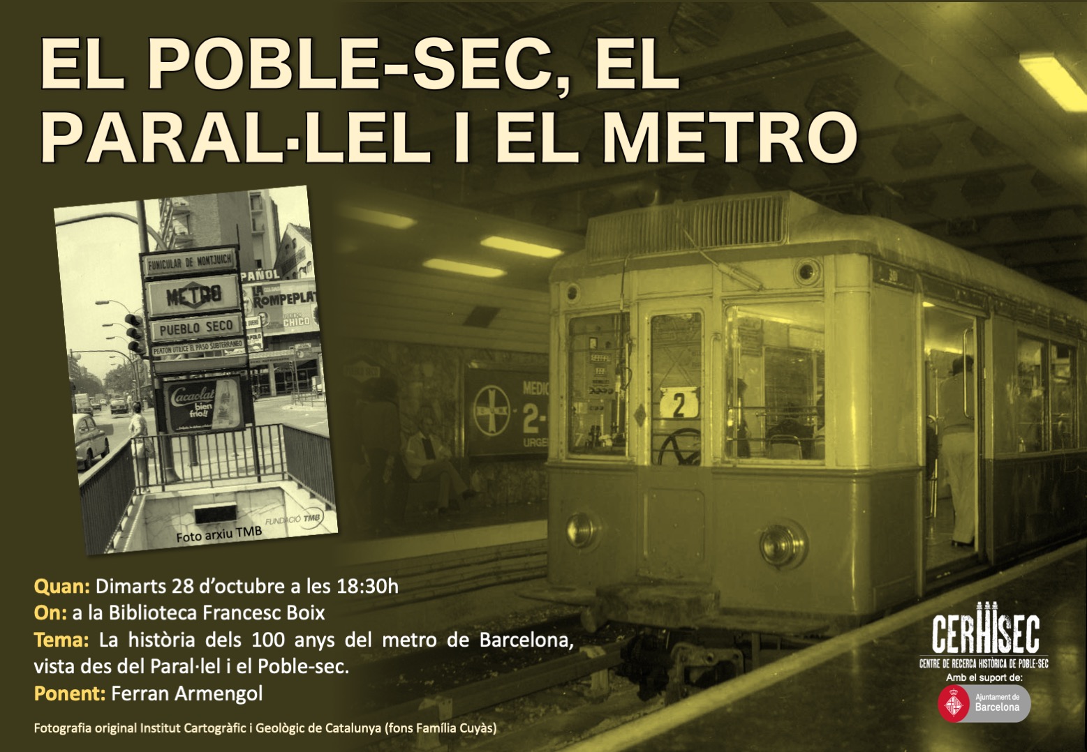Estació de Pueblo Seco, actual Paral·lel, als anys 70