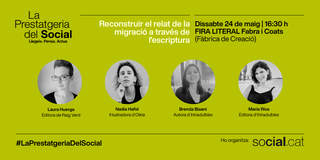 La imatge representa el cartell de l'activitat ' Reconstruir el relat de la migració a través de l’escriptura'