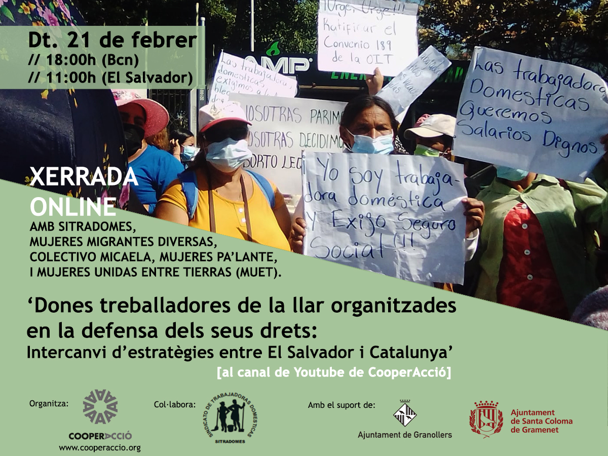 Dones treballadores de la llar organitzades en la defensa dels seus drets: Intercanvi d’estratègies entre El Salvador i Catalunya