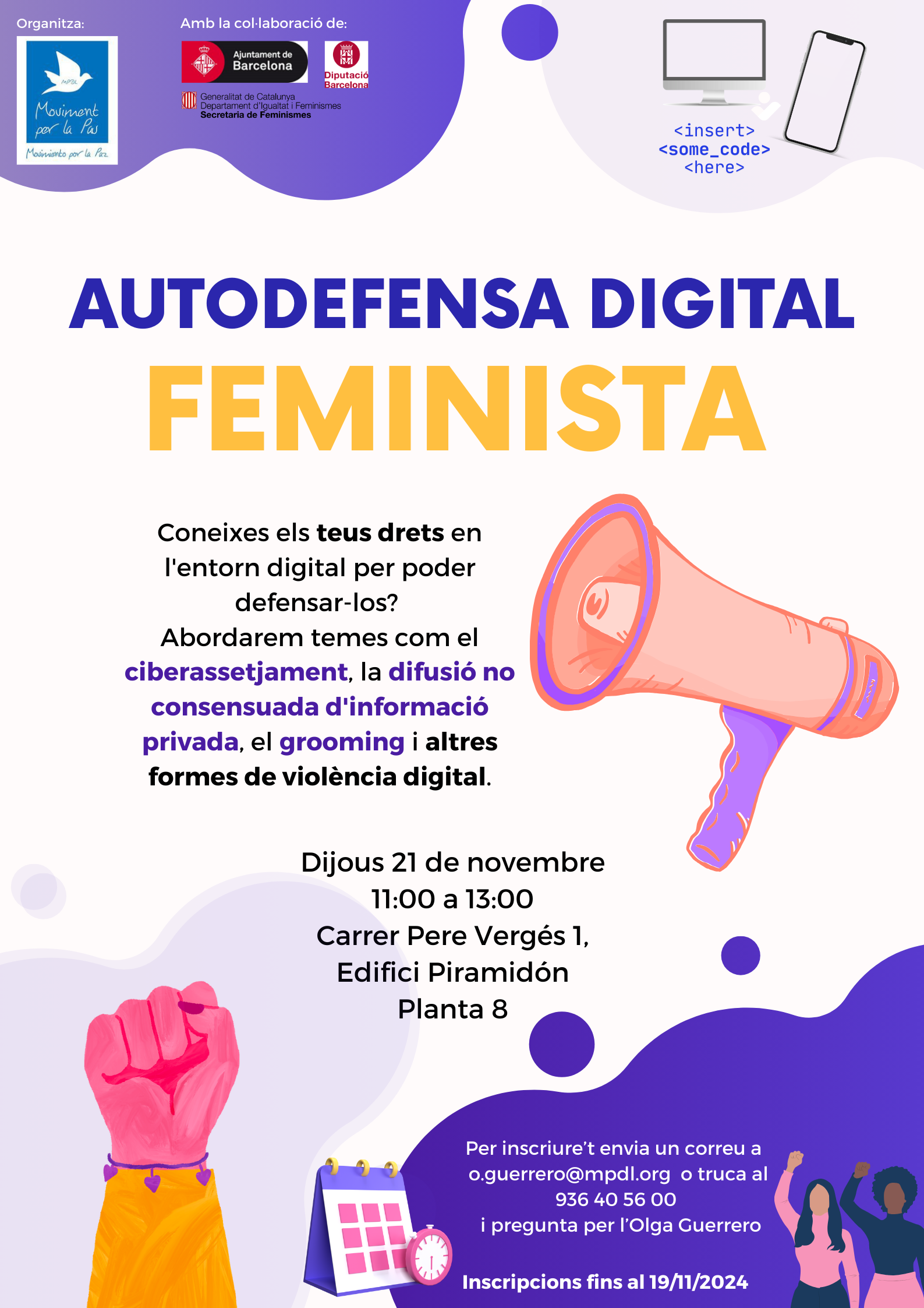 Taller Autodefensa digital feminista 21/11/2024 a les 11h 