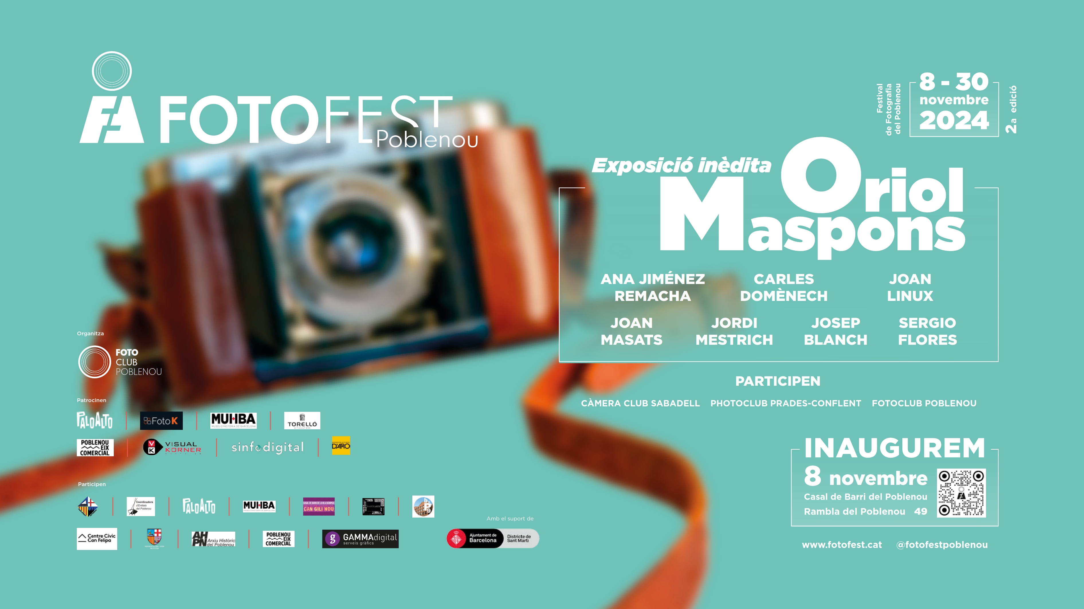 Cartell Fotofest Poblenou 2024, amb Oriol Maspons