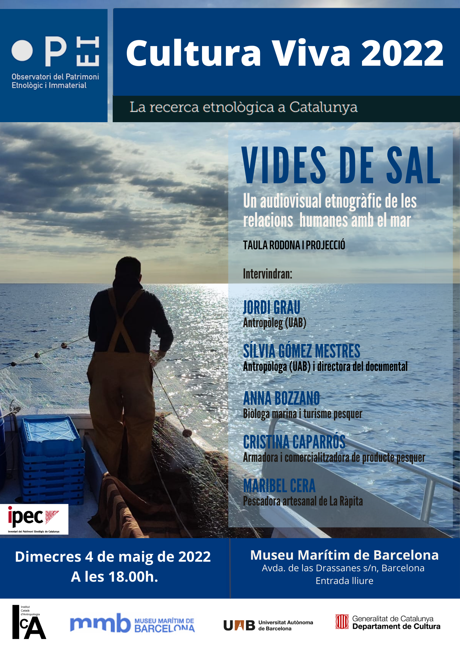 Cartell projecció i taula rodona documental etnogràfic "Vides de Sal"