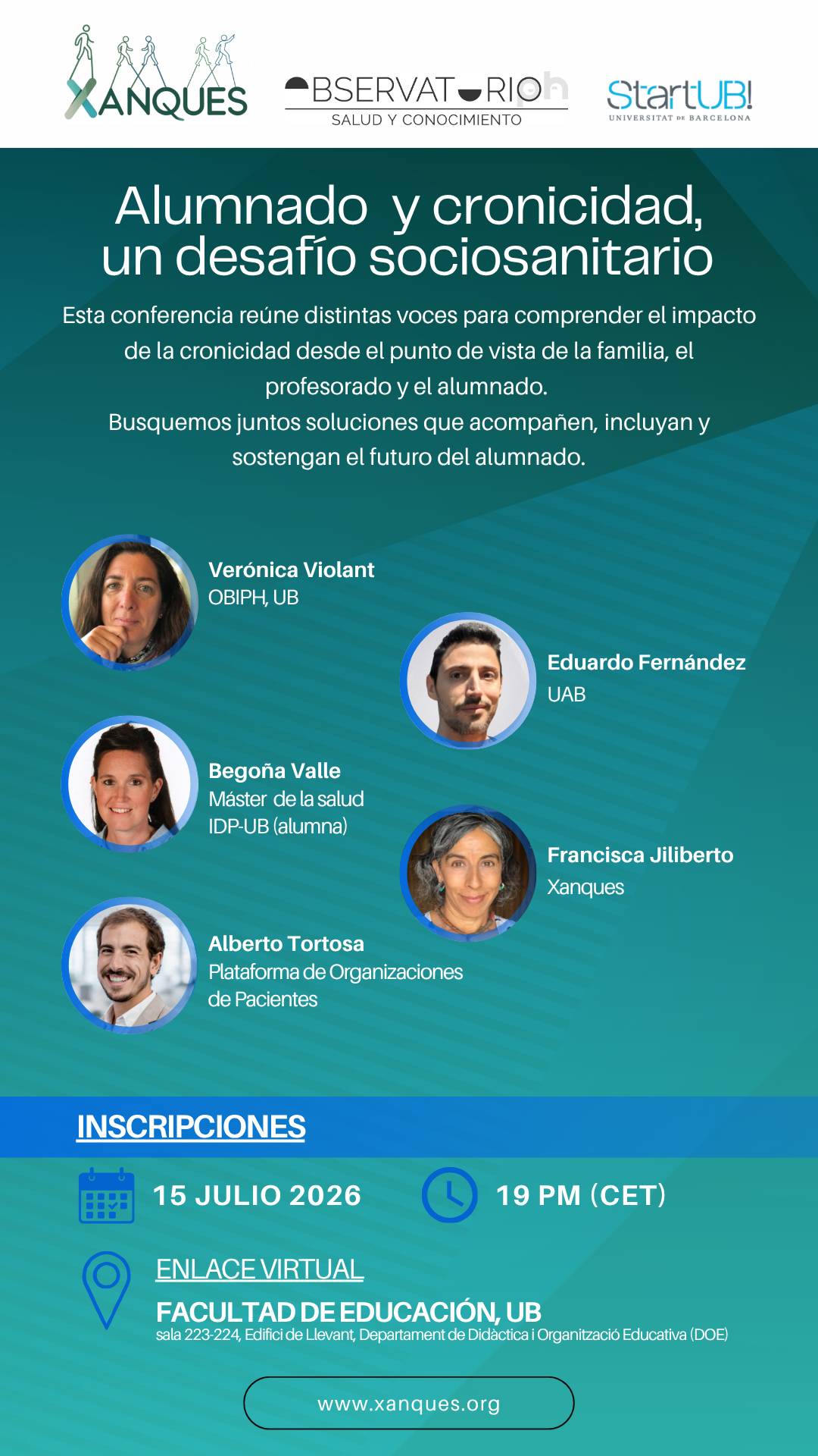 Cartell d'informació. Inclou data, hora, lloc, ponents, logo d'entitats col·laboradores i una frase d'invitació.