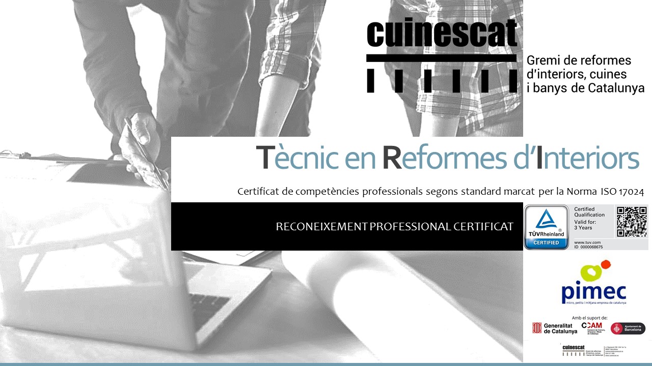 formació reformes tecnic interiors certificació professional TRI Gremi Reforma formacion