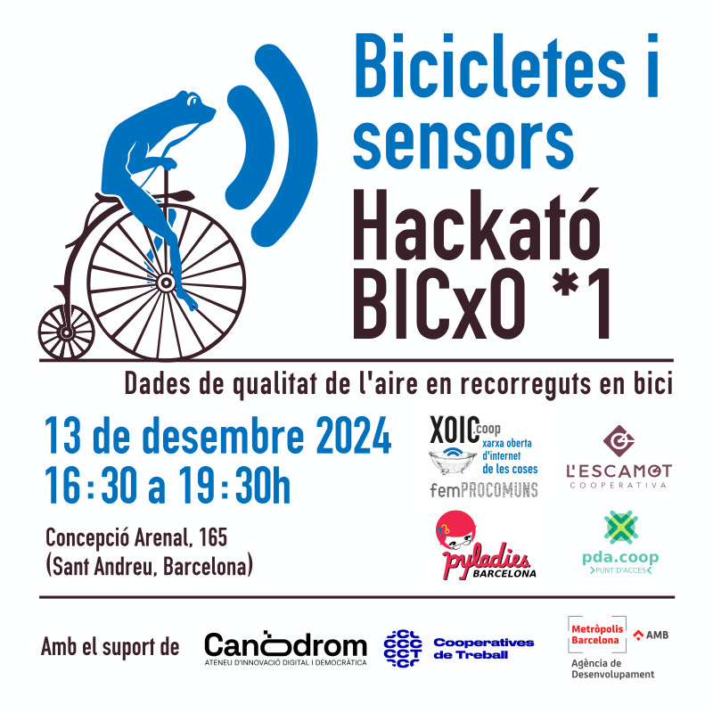 13 de desembre 1a Hackató BICxO: dades de qualitat de l’aire en recorreguts en bici