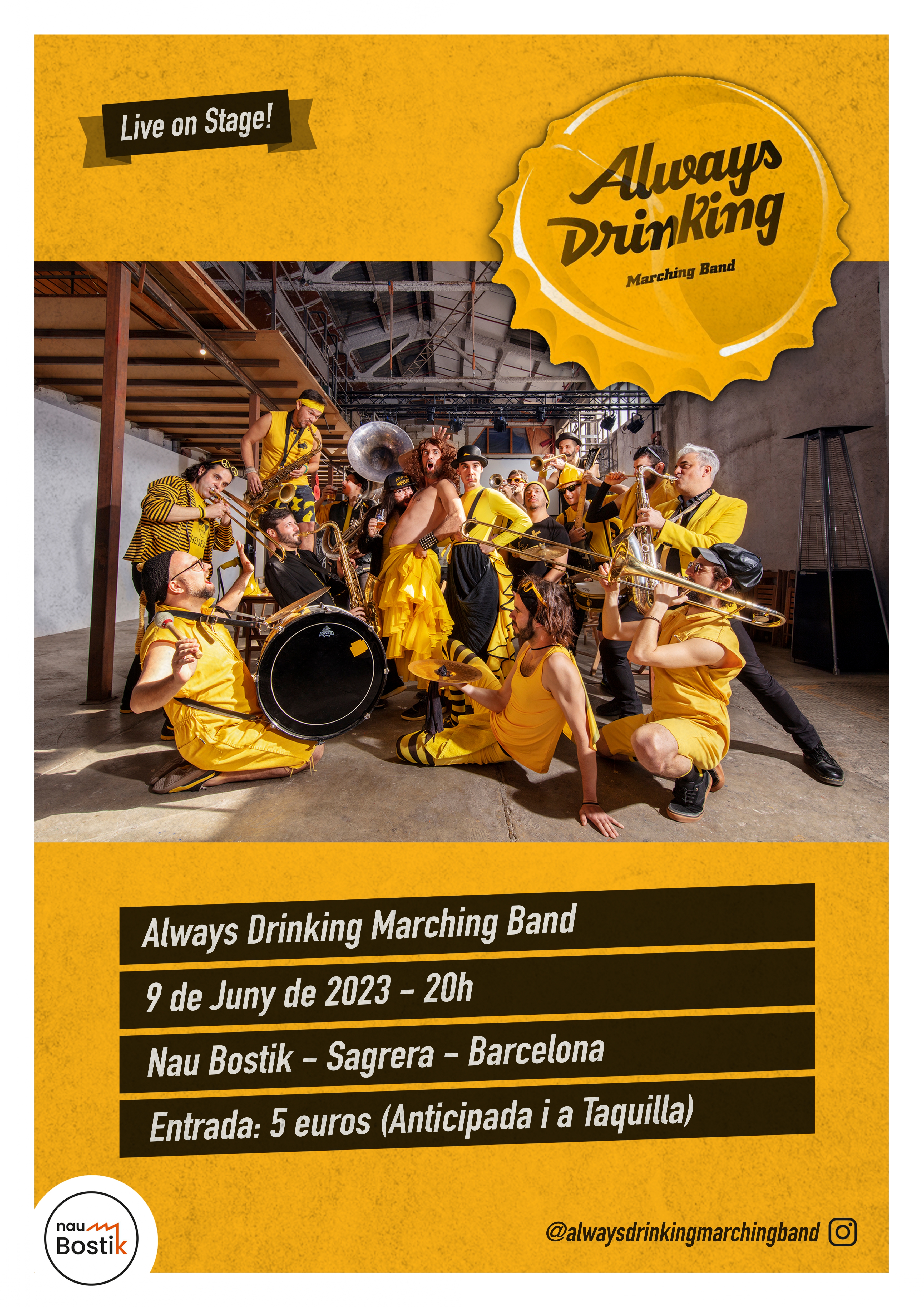 Cartell del concert "Always Drinking Marching Band" 