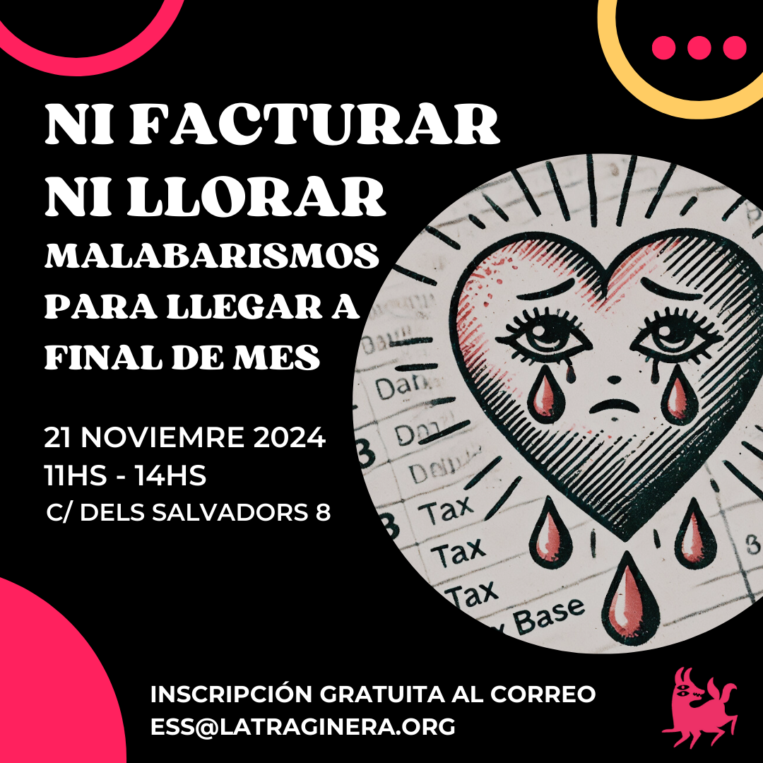 imagen con fondo negro, texto en blanco que pone nombre, fecha y lugar del evento, una circulo con imagen de una factura y un corazon en una tecnica de oldschool de tatuaje con lagrimas rojas