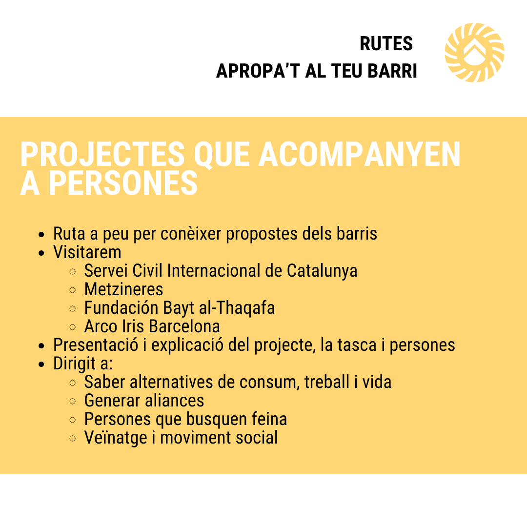 ruta projectes que acompanyen a persones