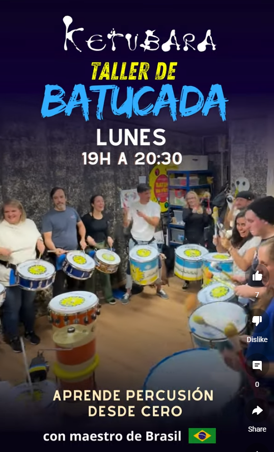 Taller de iniciación a la batucada con Ketubara