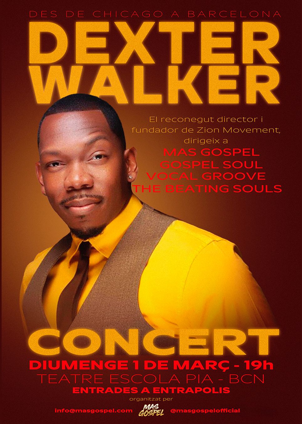 cartell del concert de Dexter Walker a Barcelona