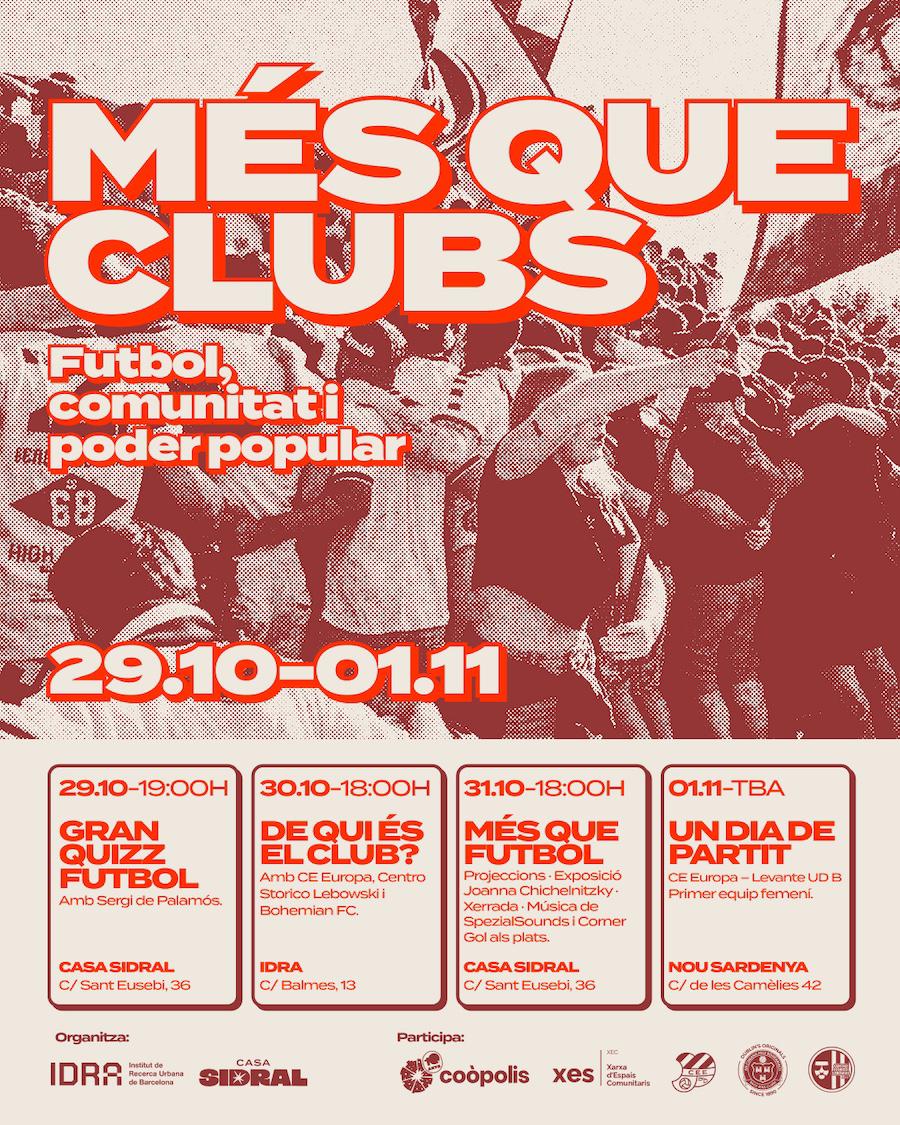 Cartell "Més que clubs: futbol, comunitat i poder popular"