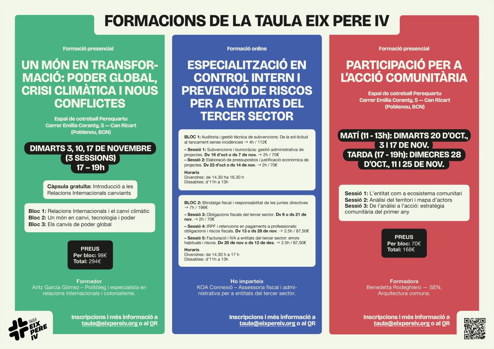 Cartell general de les tres formacions