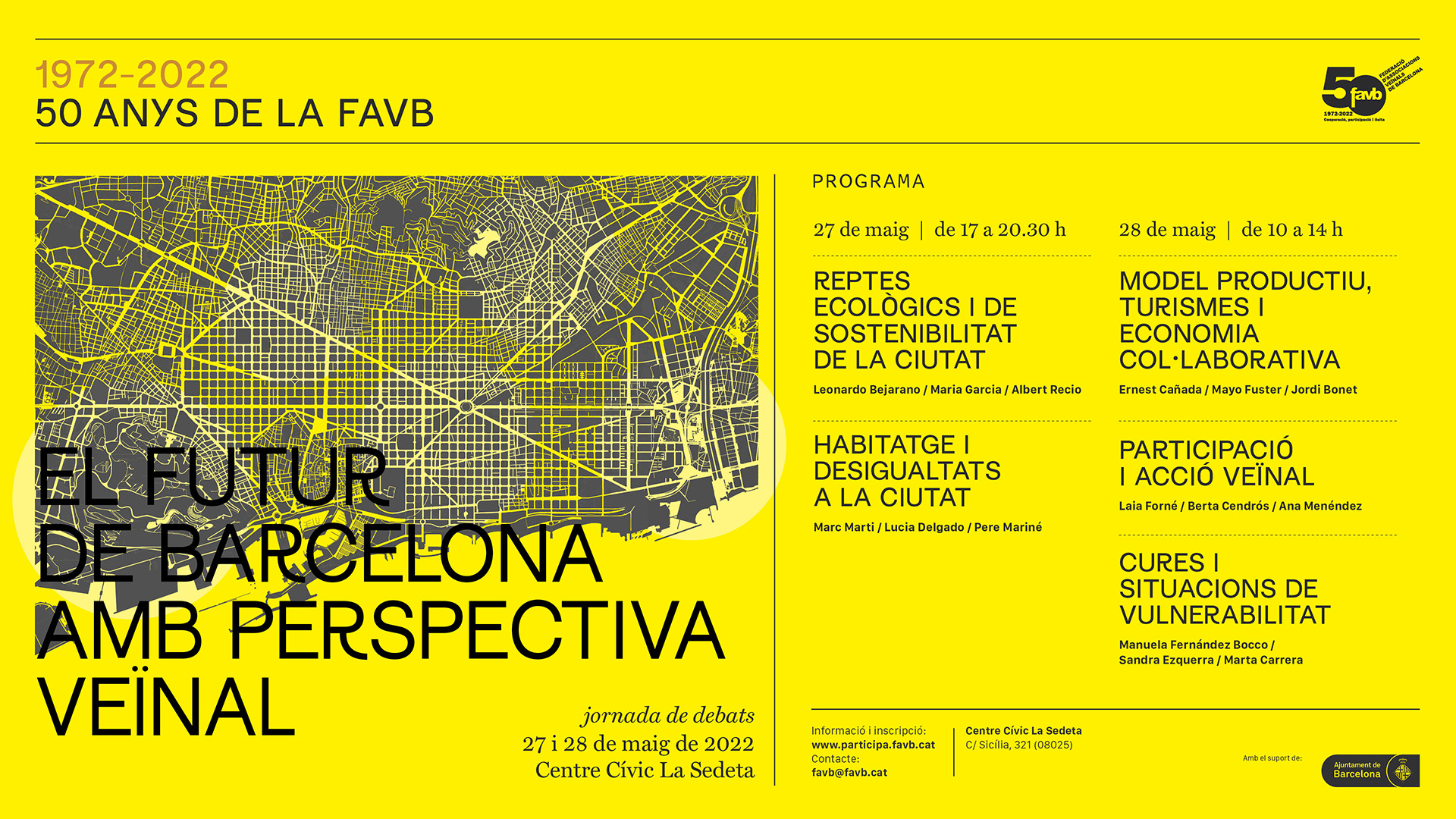 Cartell de les jornades de debat El futur de Barcelona amb perspectiva veïnal