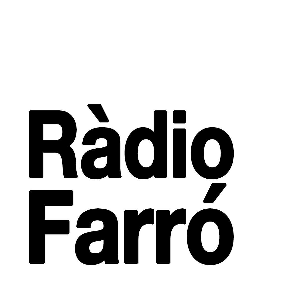És el logo. Fons blanc amb lletres negres amb la llegenda Ràdio Farró