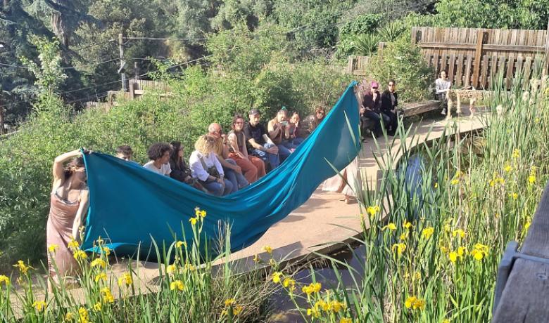 Fotografia d'una de les propostes de l'edició del 2025, a prop de la bassa naturalitzada del Bosc Turull.