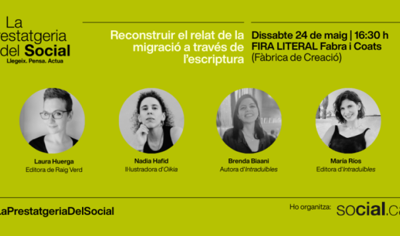 La imatge representa el cartell de l'activitat ' Reconstruir el relat de la migració a través de l’escriptura'