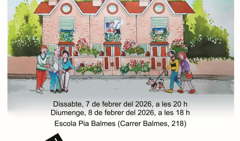 Cartell de l'obra Adossats representada pel Casal Corpus Grup de Teatre