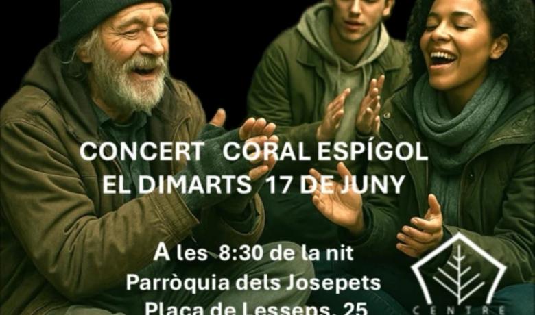 Cartell del concert solidari per la Coral Espigol i en benefici de les persones sense llar
