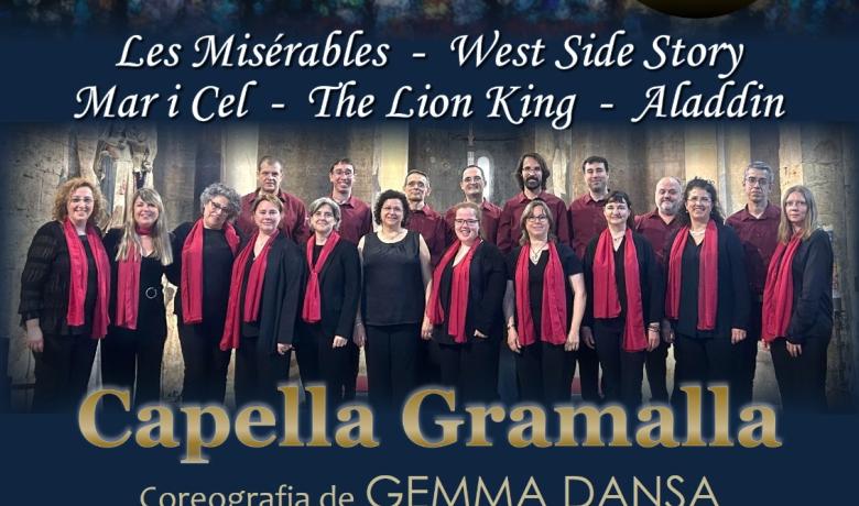 Concert coral festa major de Sant Andreu de Palomar. Amb la col·laboració de: Carme Abril i Jordi Puigdollers. Lés Miserables. West Side Story. Mar i Cel. The Lion King. Aladdin. Capella Gramalla. Coreografia de Gemma Dansa. Diumenge 1 de desembre 2024. 18h. Parròquia de Sant Joan de Mata. Plaça de Mossèn Clapés, 18, Barcelona.