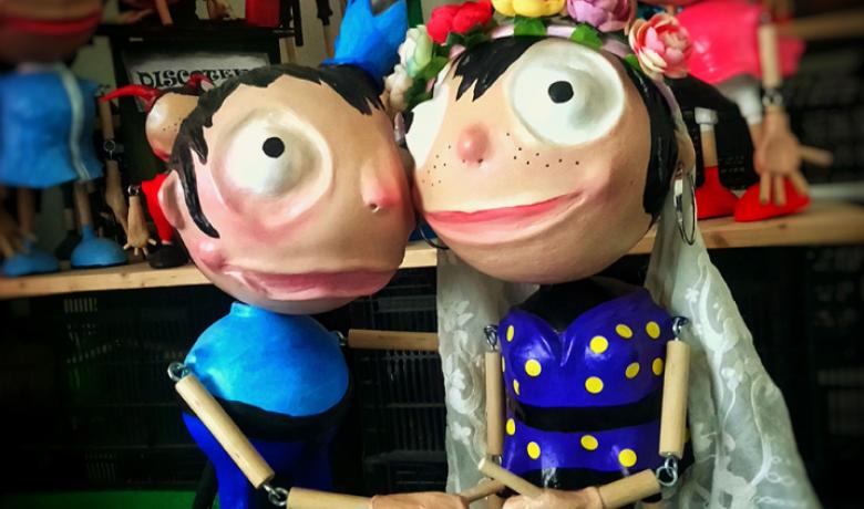 Imatge de l'obra de titelles "La meitat d'en Jan"