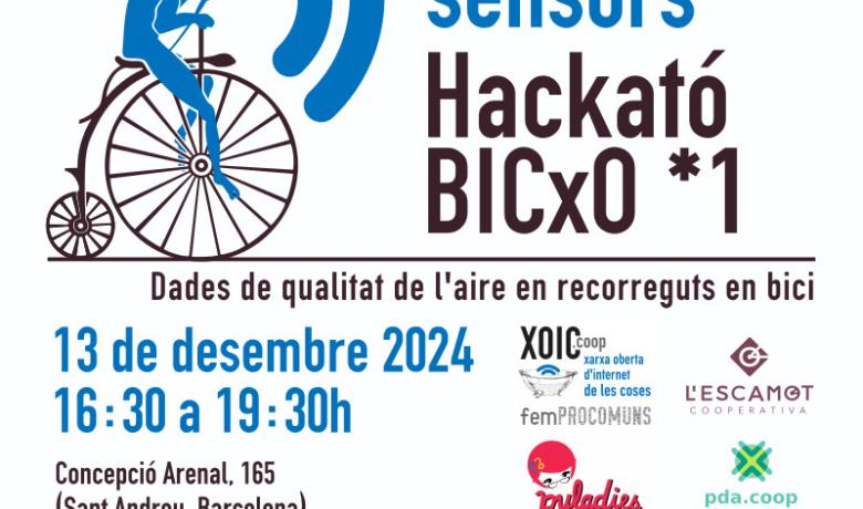 13 de desembre 1a Hackató BICxO: dades de qualitat de l’aire en recorreguts en bici