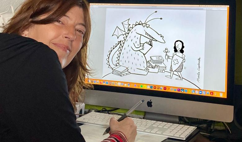 Marta Capdevila ens ha cedit el seu dibuix per al Sant Jordi Divers d'ECOM