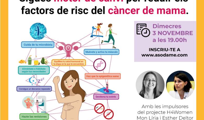 Conferència online - Reduir els factors de risc del càncer de mama