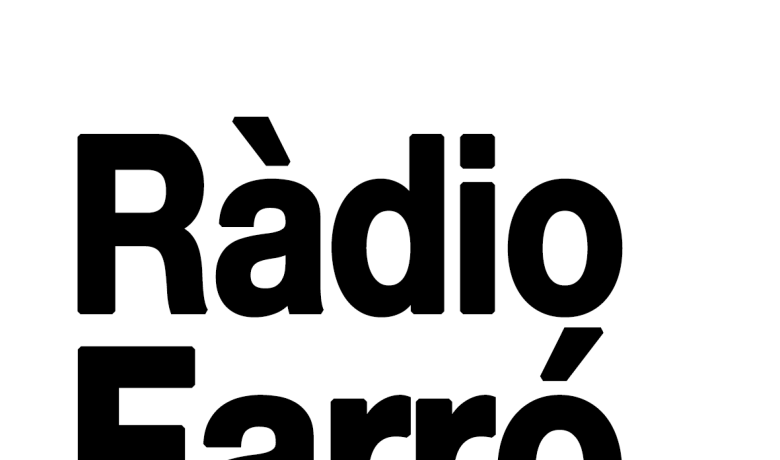 És el logo. Fons blanc amb lletres negres amb la llegenda Ràdio Farró