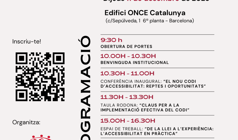 Cartell de la jornada del COCARMI sobre el nou Codi d'Accessibilitat de Catalunya