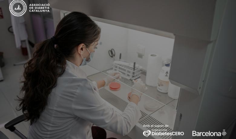 cinetífica revisant i investigant unes plaques de petri
