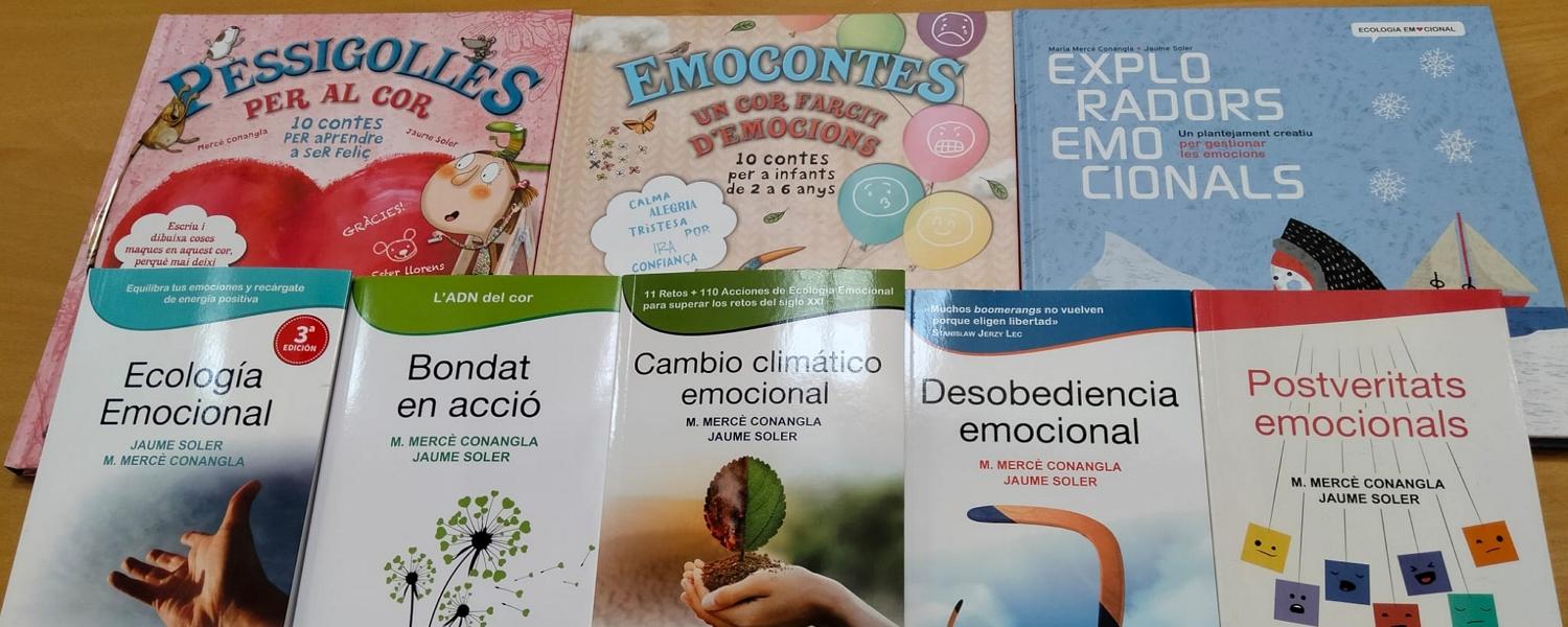 Alguns dels llibres d'Ecologia Emocional, escrits per Mercè Conangla i Jaume Soler